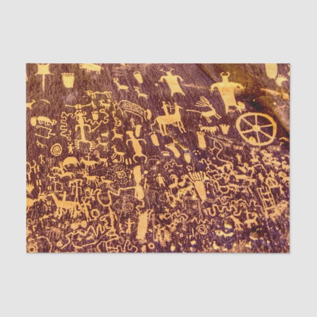 Newspaper Rock American Indian Utah Tissue Paper (Front)