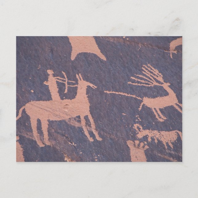 Newspaper Rock, S.P., UT Near Monticello. Postcard (Front)