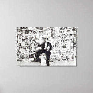 Newspaper salesman, c.1960 canvas print