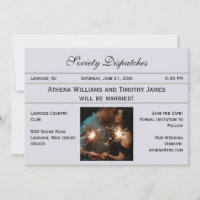Newspaper Style Elegant Regency Era Save the Date