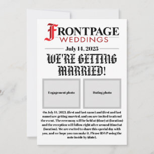 Newspaper-Style Wedding Invitation