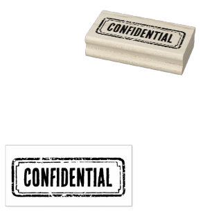 Newspaper Themed Distressed Confidential Rubber Stamp