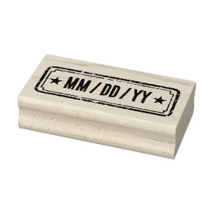 Newspaper Themed Distressed Special Date  Rubber Stamp