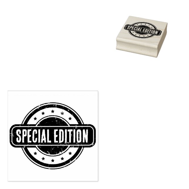 Newspaper Themed Distressed Special Edition Rubber Stamp (Stamped)