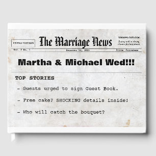 Newspaper Themed Wedding Guest Book
