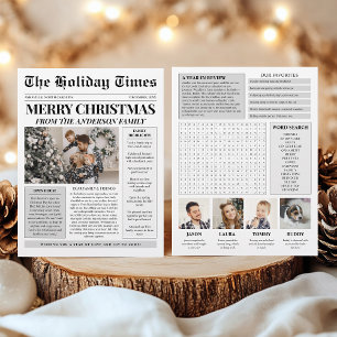 Newspaper Unique Christmas Photo Holiday Card