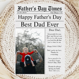 Newspaper Unique Fun Photo Happy Father's Day Card