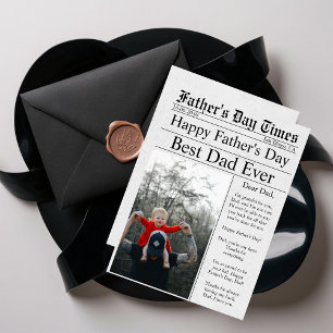 Newspaper Unique Fun Photo Happy Father's Day  Card