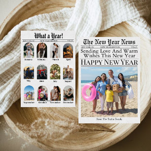 Newspaper Unique Fun What A Year New Year 2025 Holiday Card