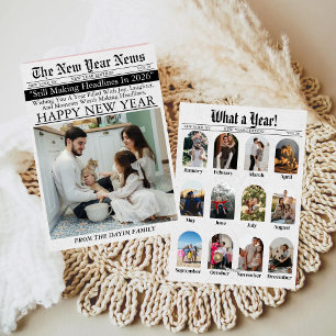 Newspaper Unique Fun What A Year New Year 2027 Holiday Card