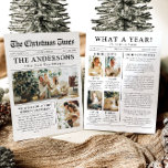 Newspaper Unique Fun What A Year Photo Christmas Holiday Card<br><div class="desc">Celebrate the highlights of your year with our unique "What A Year" Christmas photo holiday card. Designed in a modern newspaper style, this card offers a creative way to share your favourite memories and milestones. With customisable sections for photos and captions, it’s perfect for showcasing everything that made this year...</div>