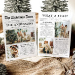 Newspaper Unique Fun What A Year Photo Christmas Holiday Card<br><div class="desc">Celebrate the highlights of your year with our unique "What A Year" Christmas photo holiday card. Designed in a modern newspaper style, this card offers a creative way to share your favourite memories and milestones. With customisable sections for photos and captions, it’s perfect for showcasing everything that made this year...</div>