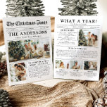 Newspaper Unique Fun What A Year Photo Christmas Holiday Card<br><div class="desc">Celebrate the highlights of your year with our unique "What A Year" Christmas photo holiday card. Designed in a modern newspaper style, this card offers a creative way to share your favourite memories and milestones. With customisable sections for photos and captions, it’s perfect for showcasing everything that made this year...</div>