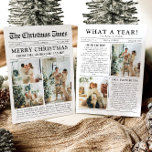 Newspaper Unique Fun What A Year Photo Christmas Holiday Card<br><div class="desc">Celebrate the highlights of your year with our unique "What A Year" Christmas photo holiday card. Designed in a modern newspaper style, this card offers a creative way to share your favourite memories and milestones. With customisable sections for photos and captions, it’s perfect for showcasing everything that made this year...</div>