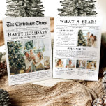 Newspaper Unique Fun What A Year Photo Christmas Holiday Card<br><div class="desc">Celebrate the highlights of your year with our unique "What A Year" Christmas photo holiday card. Designed in a modern newspaper style, this card offers a creative way to share your favourite memories and milestones. With customisable sections for photos and captions, it’s perfect for showcasing everything that made this year...</div>