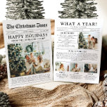 Newspaper Unique Fun What A Year Photo Christmas Holiday Card<br><div class="desc">Celebrate the highlights of your year with our unique "What A Year" Christmas photo holiday card. Designed in a modern newspaper style, this card offers a creative way to share your favourite memories and milestones. With customisable sections for photos and captions, it’s perfect for showcasing everything that made this year...</div>