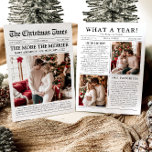Newspaper Unique More the Merrier Baby Christmas Holiday Card<br><div class="desc">Our Newspaper Unique More the Merrier Baby Christmas Holiday Card is the perfect way to share your joyful news and holiday wishes with family and friends! Styled like a classic newspaper, this card captures the highlights of your year in a unique and charming format, featuring a festive design and sections...</div>