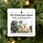 Newspaper Unique What A Year Photo Christmas Ceramic Ornament<br><div class="desc">The Newspaper Unique What A Year Photo Christmas Ceramic Ornament is a charming keepsake to commemorate your year. Styled like a classic newspaper, this ornament features a personalised photo and highlights your most memorable moments, making it a unique addition to your holiday decor. Perfect for gifting or adding to your...</div>