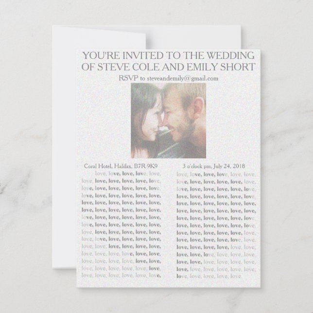 Newspaper Wedding Invitation (Front)