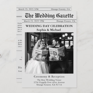 Newspaper Wedding Invitation
