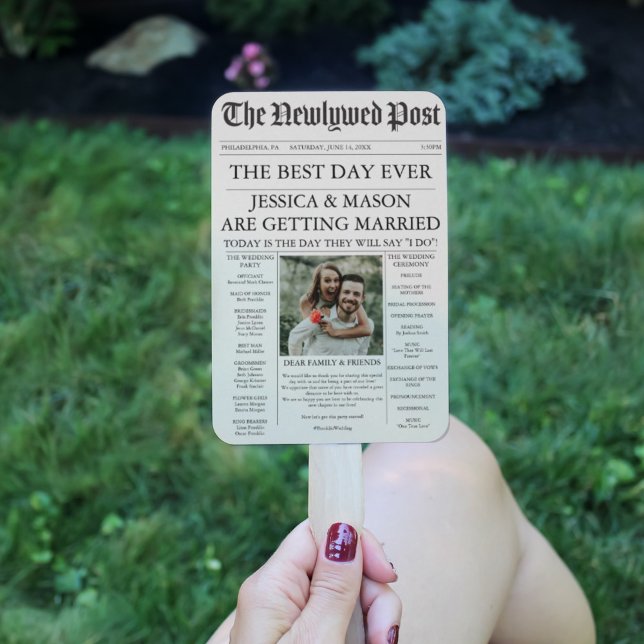 Newspaper Wedding Program Fan (Creator Uploaded)