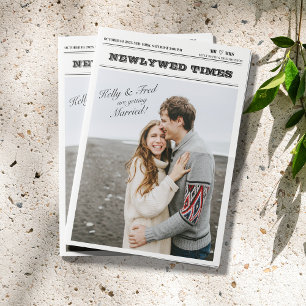 Newspaper Wedding Program Infographic Folded Card