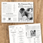 Newspaper Wedding Program Infographic Timeline Card<br><div class="desc">Make your wedding program a memorable keepsake with our newspaper style program. Our program features four pages of personalised content to make your big day even more special. A wedding timeline to keep guests informed of the day's events. Your menu, ensuring guests are aware of the delicious food they'll be...</div>