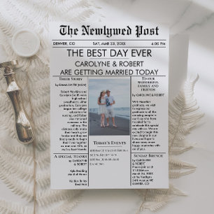 Newspaper Wedding Program Invitation