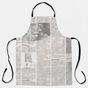 Newspaper with old unreadable text. Vintage grunge Apron