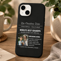 Newspaper World's Best Grandpa Photo Black