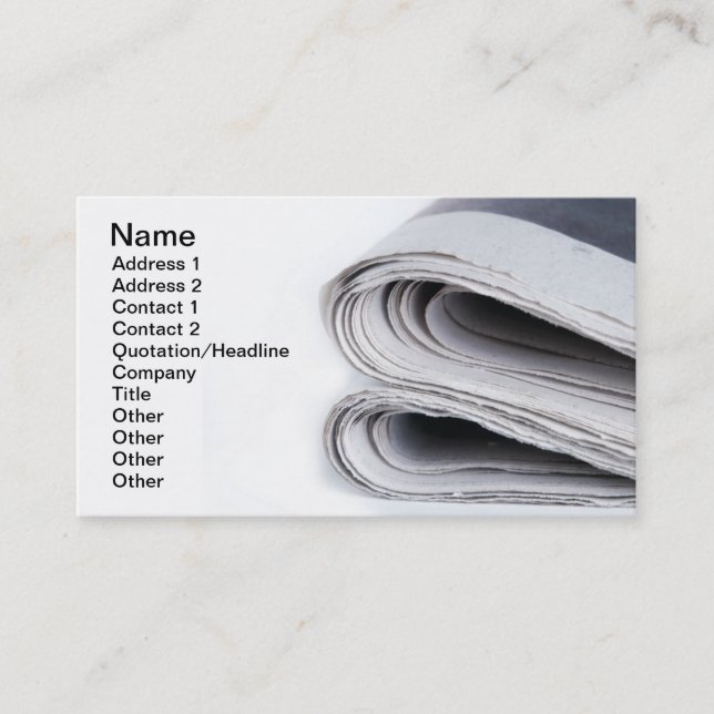 Newspapers Business Card (Front)