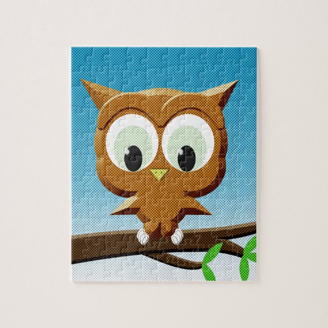 Newsprint Cartoon Owl Jigsaw Puzzle (Vertical)