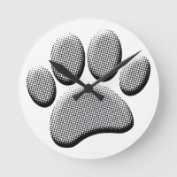 Newsprint Halftones Cartoon Dog Paw Prints
