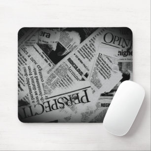 Newsprint Headlines Mouse Pad
