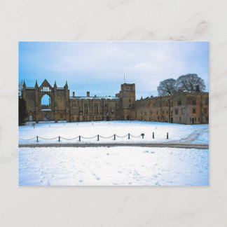 Newstead Abbey in winter snow Postcard