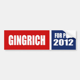 NEWT GINGRICH 2012 BUMPER STICKER