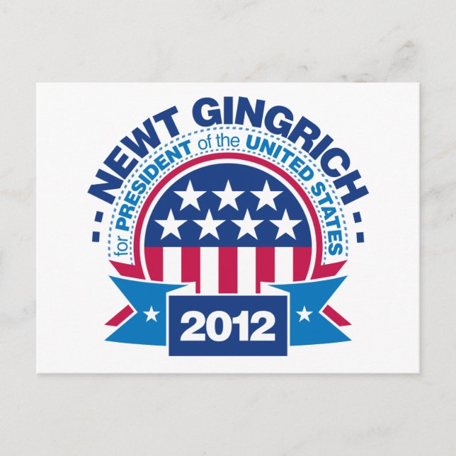 Newt Gingrich for President 2012 Postcard (Front)