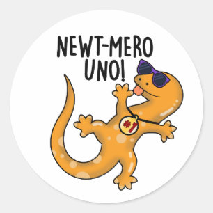 Newt-mero Uno Funny Newt Pun  Classic Round Sticker