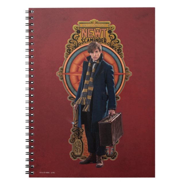 NEWT SCAMANDER™ Standing Art Nouveau Panel Spiral Notebook (Front)