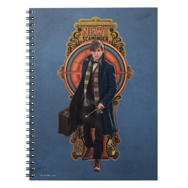 NEWT SCAMANDER™ Walking Art Nouveau Panel Spiral Notebook (Front)