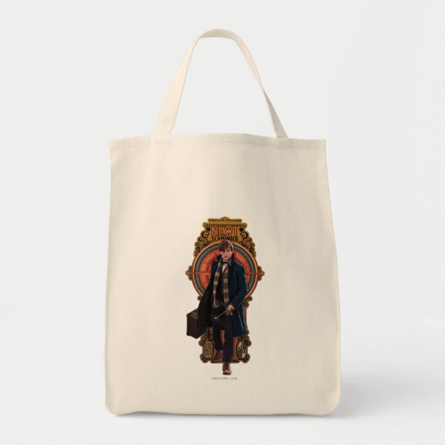NEWT SCAMANDER™ Walking Art Nouveau Panel Tote Bag (Front)