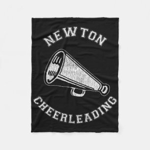 Newton Cheer Distressed Retro 90's Cheerleader Fleece Blanket