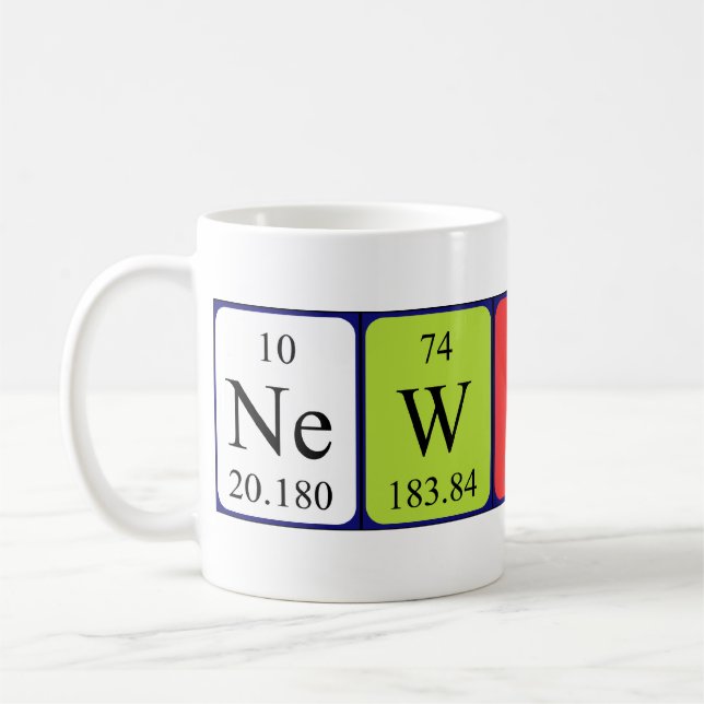 Newton periodic table name mug (Left)