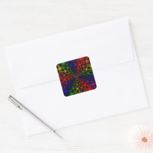 Newton Rainbow   Rainbow Fractal Art Square Sticker