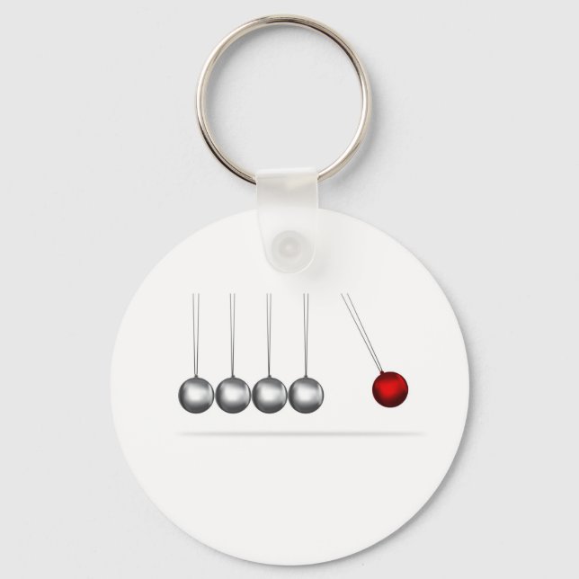 newtons cradle silver balls concept key ring (Front)