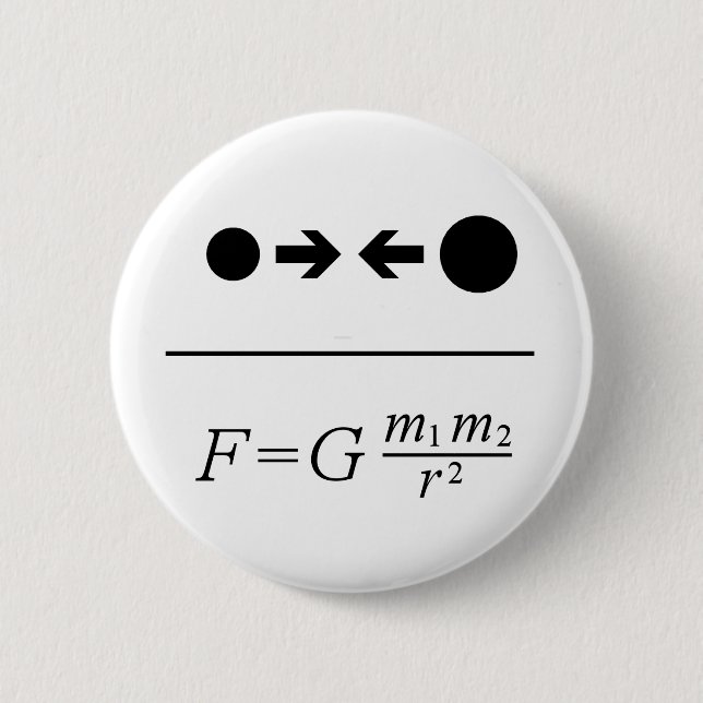 Newton's Law Of Gravitation 6 Cm Round Badge (Front)
