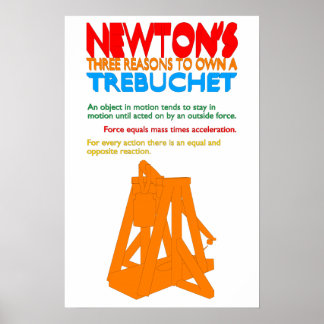 Newton's Three Reasons to Own A Trebuchet Poster