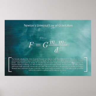 Newton's Universal Law of Gravitation - Poster