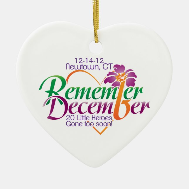 Newtown Memorial Heart Ornament (Front)