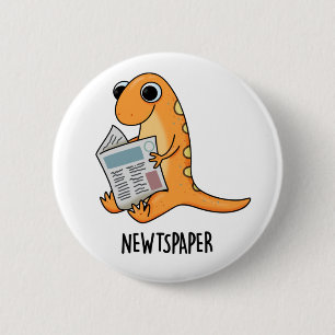 Newtspaper Funny Newt Pun 6 Cm Round Badge